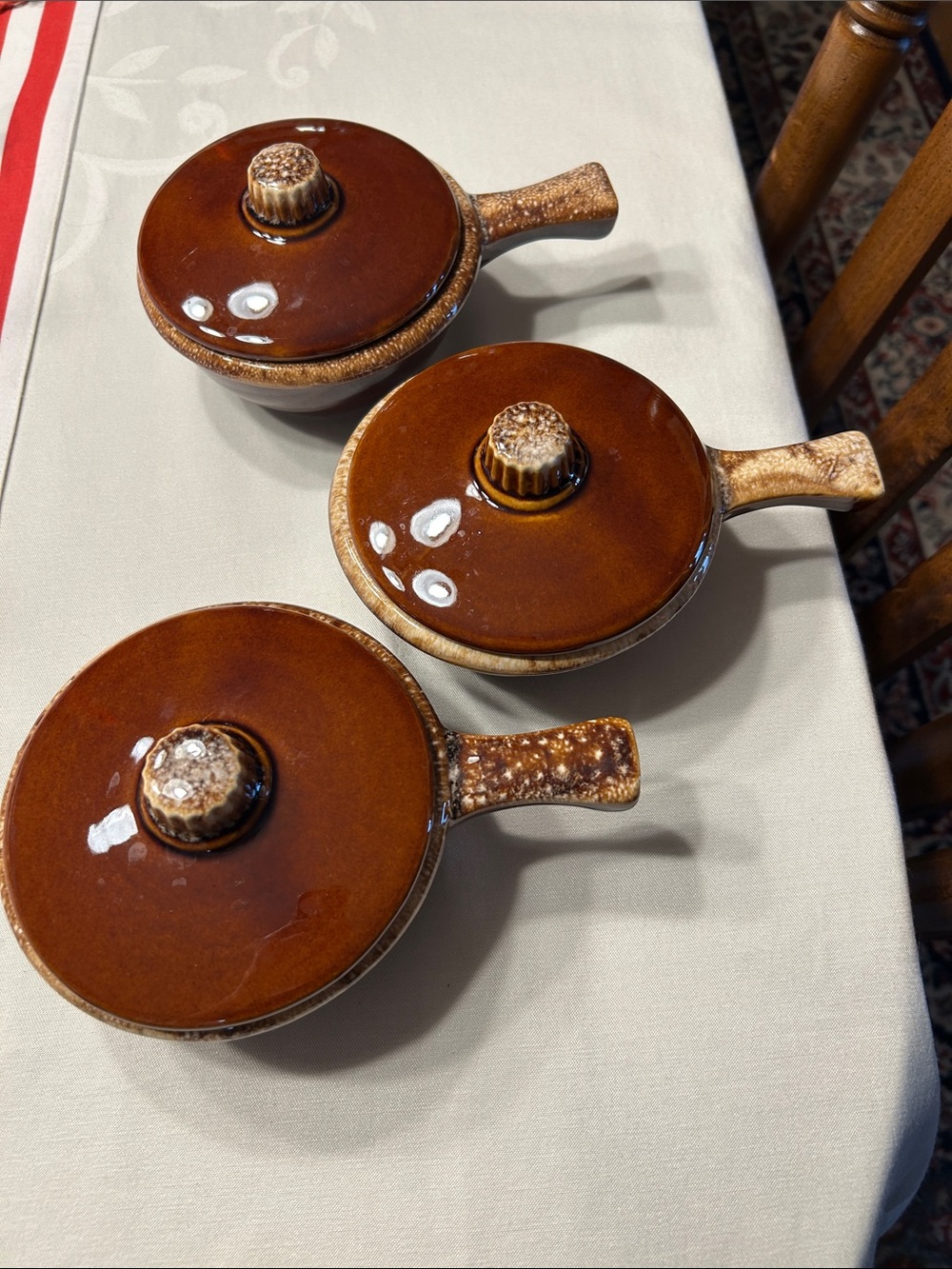 Hull 3-Piece Brown Ceramic Lidded crock Set with Handles